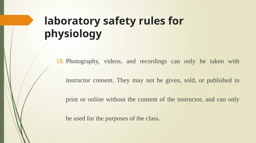 laboratory safety rules for physiology laboratory - slide 13 of 14