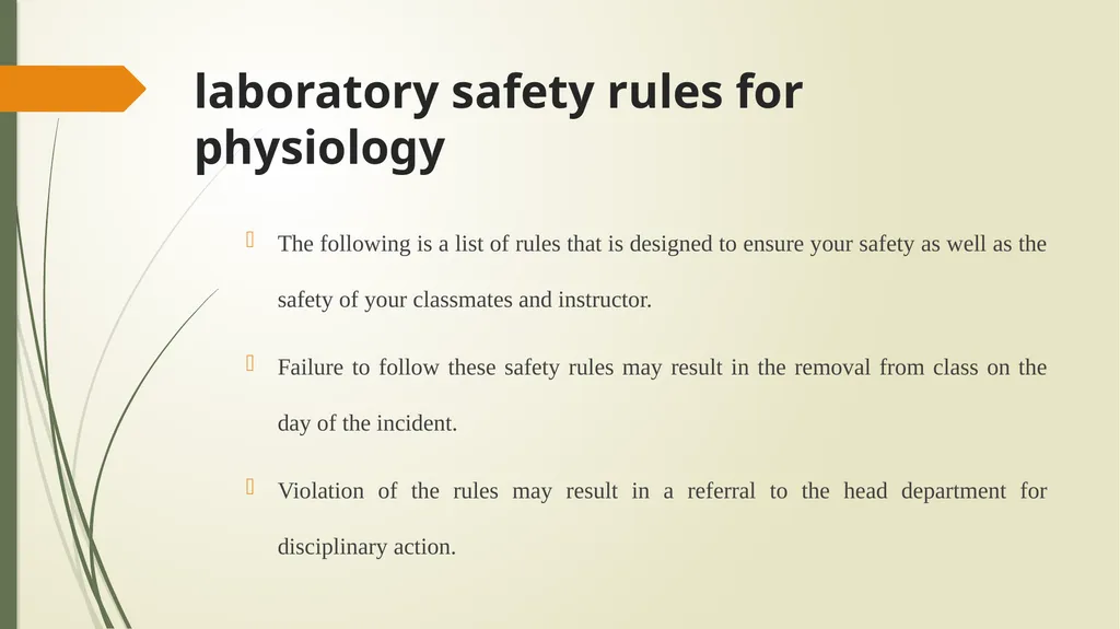 laboratory safety rules for physiology laboratory - slide 2 of 14