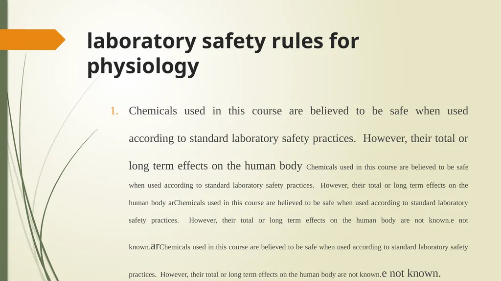 laboratory safety rules for physiology laboratory - slide 3 of 14