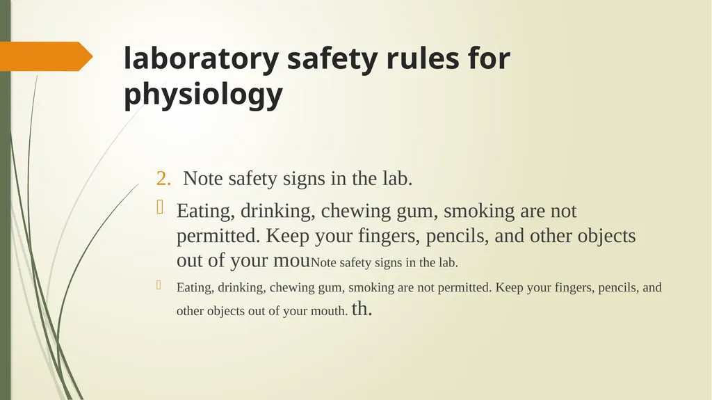 laboratory safety rules for physiology laboratory - slide 4 of 14