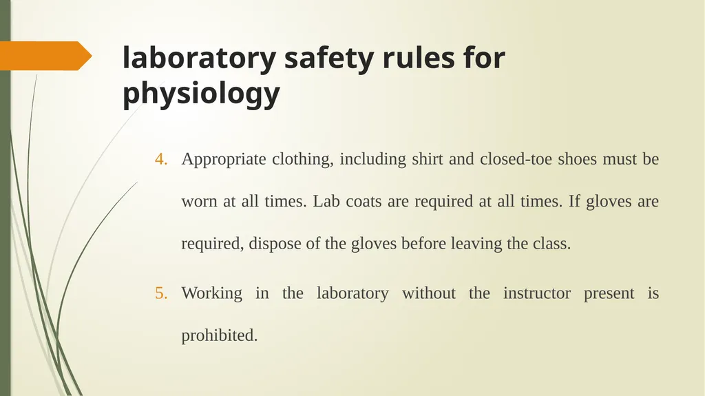 laboratory safety rules for physiology laboratory - slide 6 of 14
