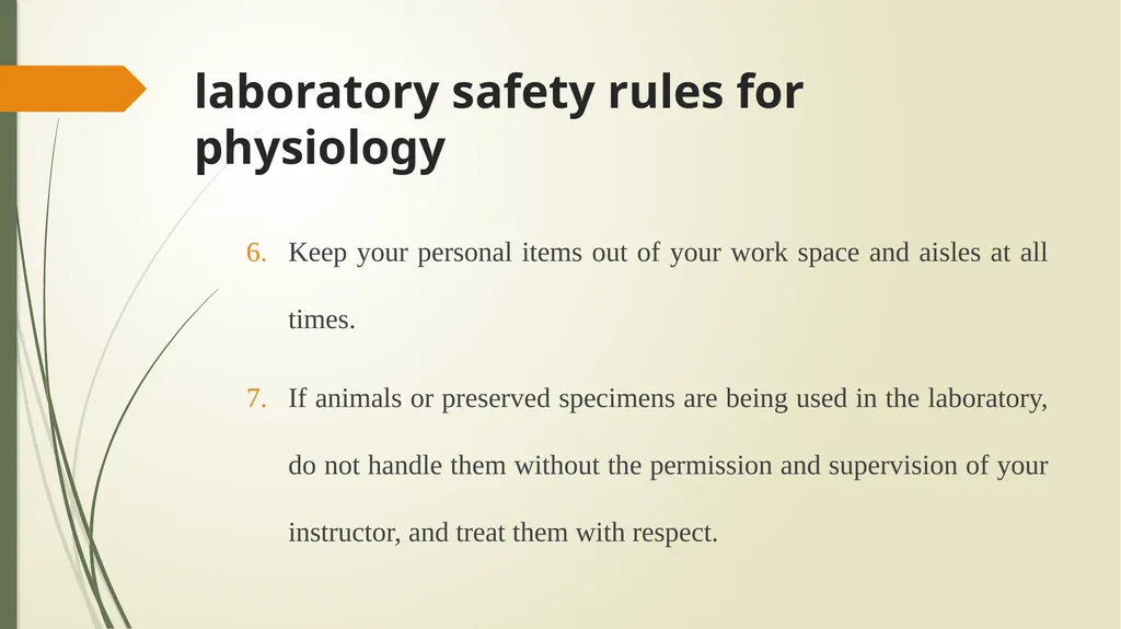 laboratory safety rules for physiology laboratory - slide 7 of 14