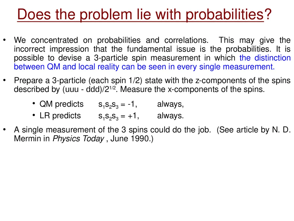 Bell’s inequality. The quantum world is stranger - slide 16 of 18