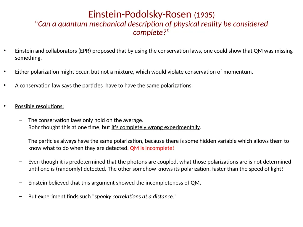 Bell’s inequality. The quantum world is stranger - slide 5 of 18
