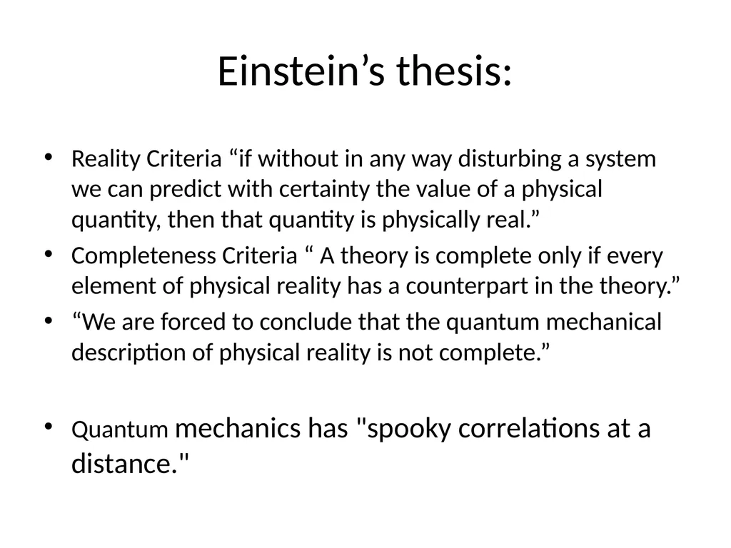Bell’s inequality. The quantum world is stranger - slide 7 of 18