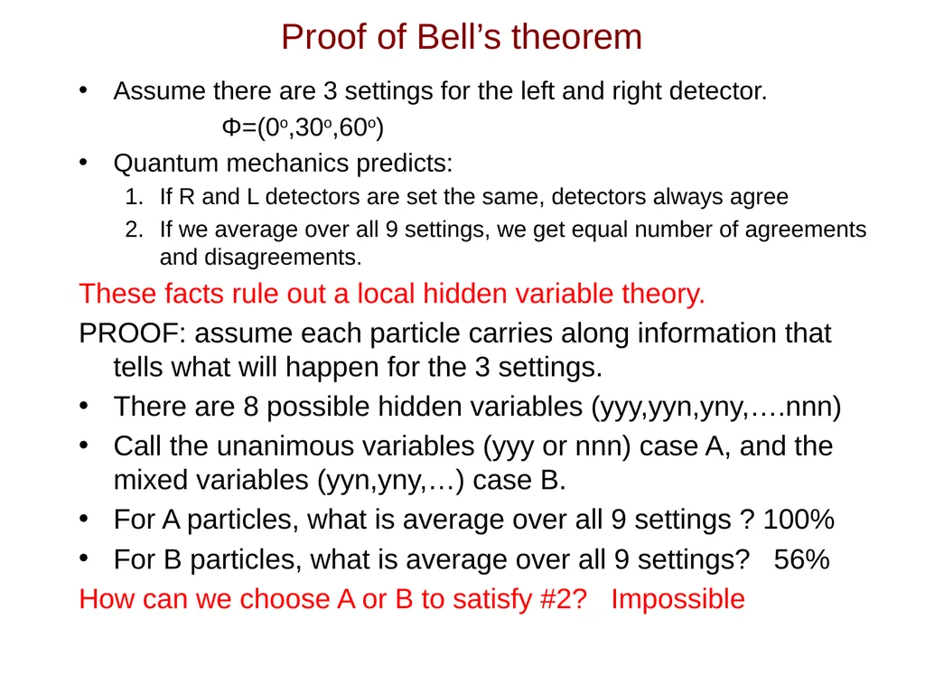 Bell’s inequality. The quantum world is stranger - slide 13 of 18