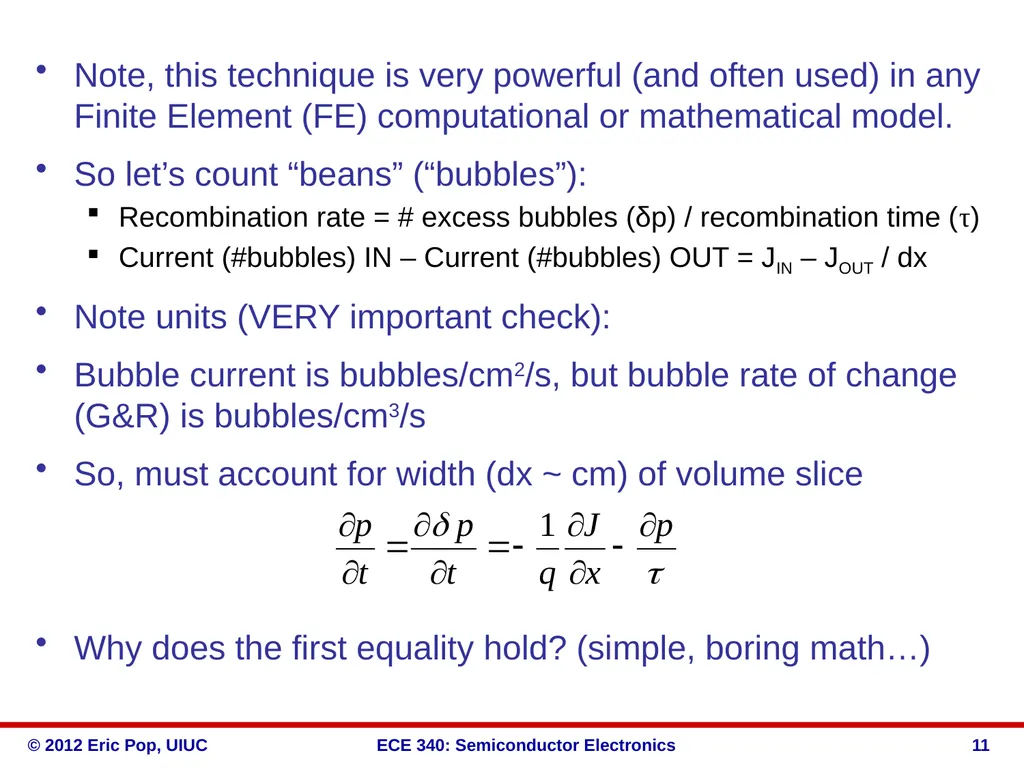 ECE 340 Lectures 16-18 Diffusion of carriers - slide 11 of 16