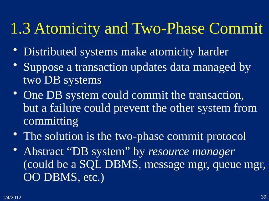 1. Introduction CSEP 545 Transaction Processing - slide 39 of 66