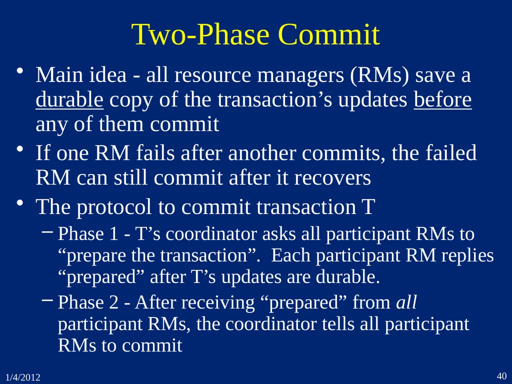 1. Introduction CSEP 545 Transaction Processing - slide 40 of 66