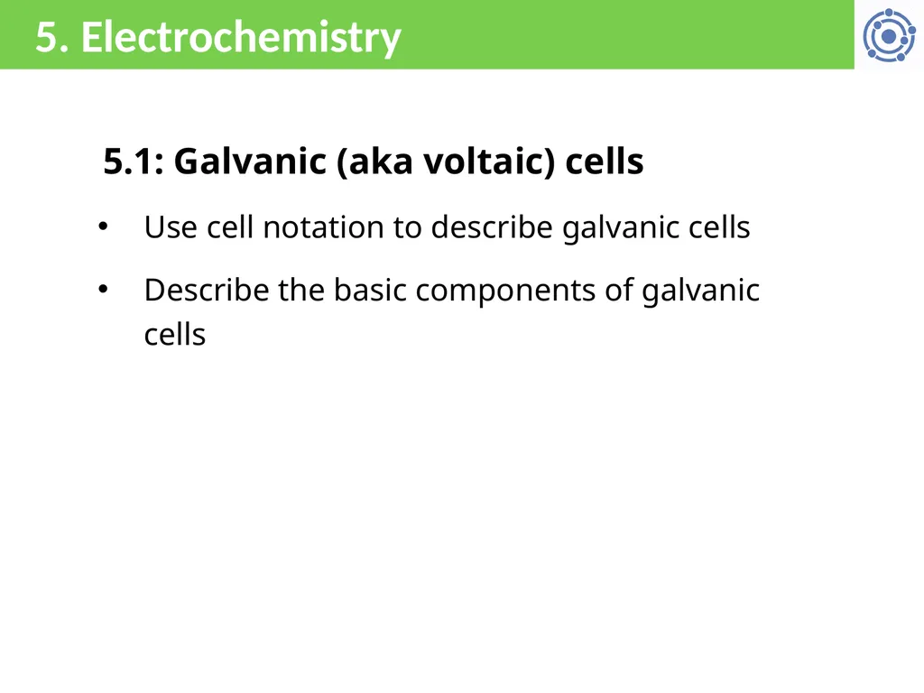 CHE 1031: General Chemistry I Electrochemistry - slide 2 of 13