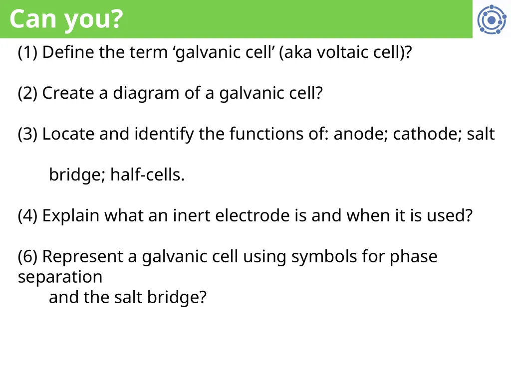 CHE 1031: General Chemistry I Electrochemistry - slide 13 of 13