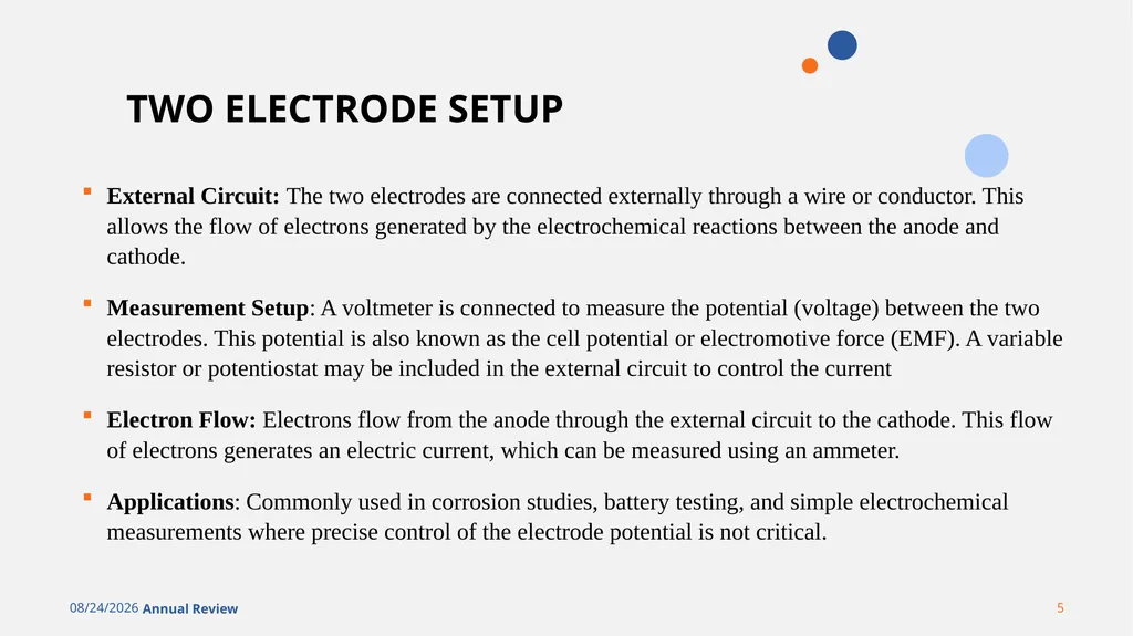 TWO VS THREE ELECTRODE SYSTEM TITLE PRESENTED TO: - slide 5 of 14