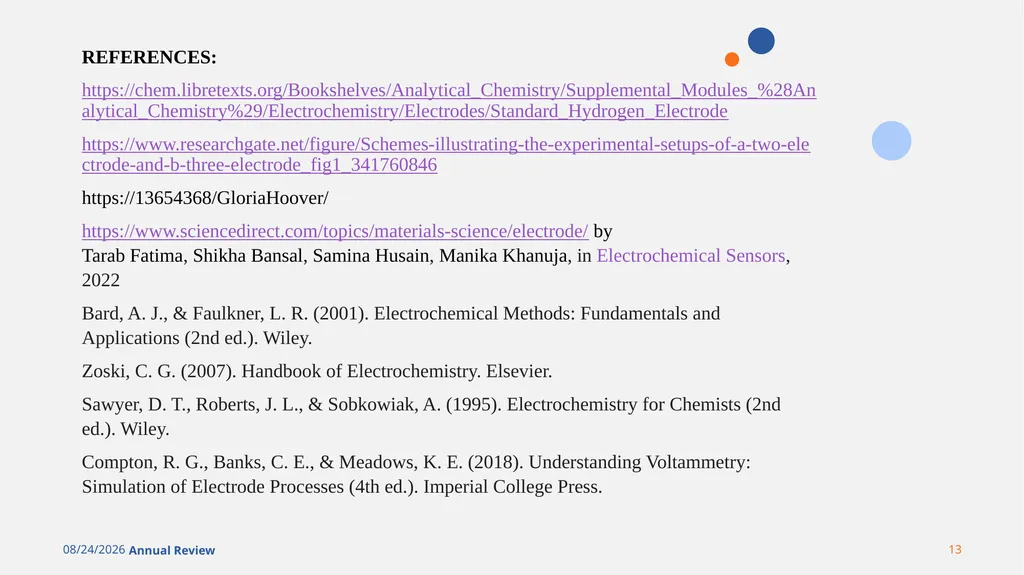 TWO VS THREE ELECTRODE SYSTEM TITLE PRESENTED TO: - slide 13 of 14