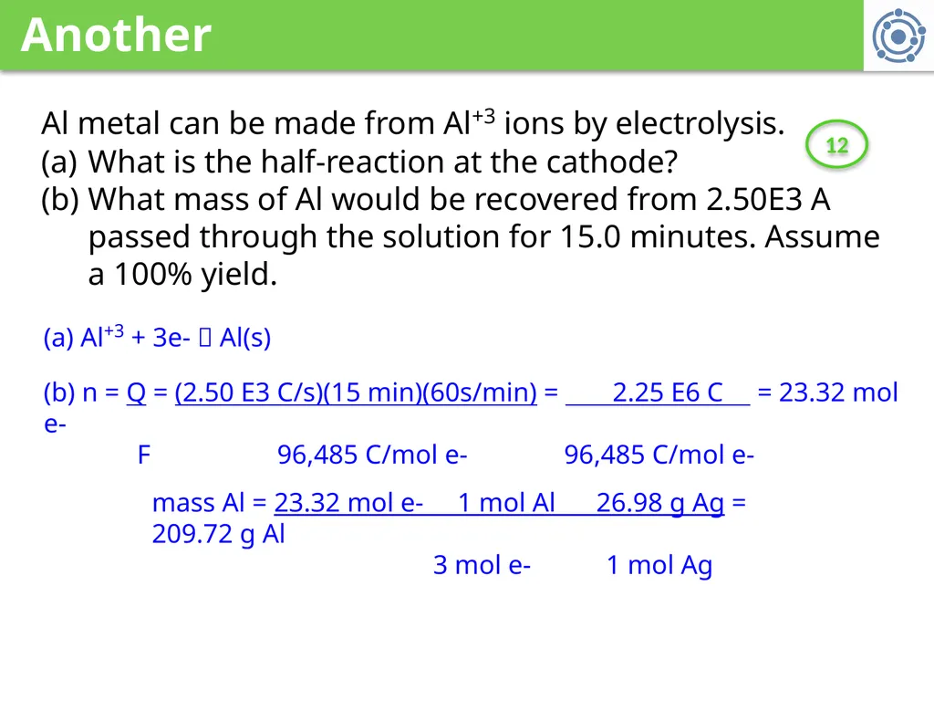 5. Electrochemistry 5.7: Electrolysis Describe - slide 9 of 11