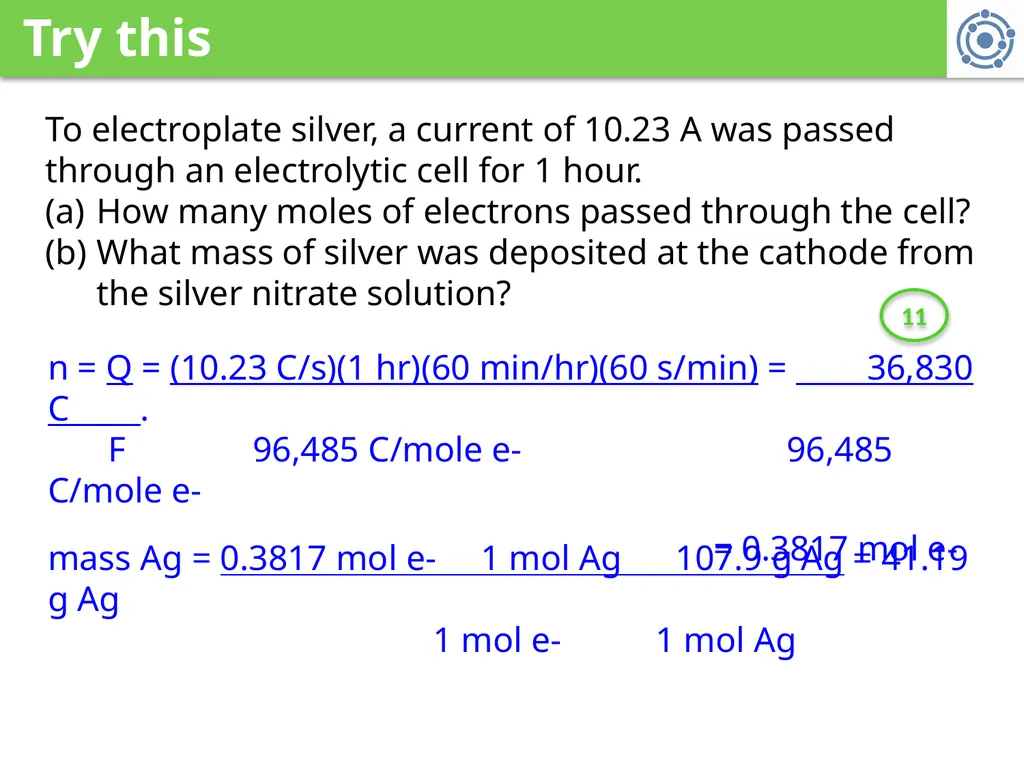 5. Electrochemistry 5.7: Electrolysis Describe - slide 8 of 11