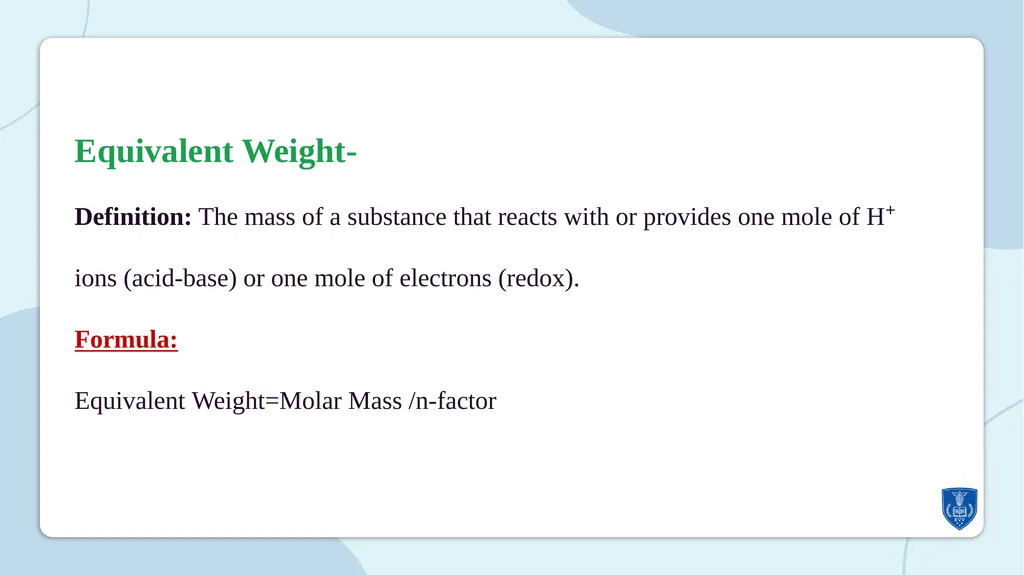 UNDERSTANDING NORMALITY, MOLARITY, AND MOLALITY - slide 14 of 16
