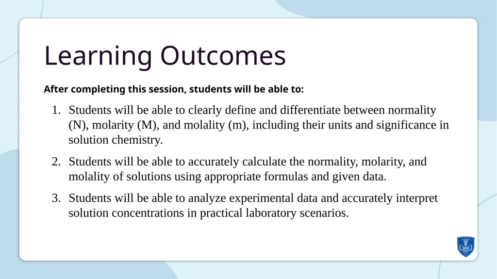 UNDERSTANDING NORMALITY, MOLARITY, AND MOLALITY - slide 2 of 16