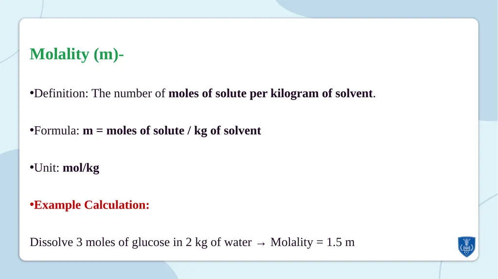 UNDERSTANDING NORMALITY, MOLARITY, AND MOLALITY - slide 6 of 16