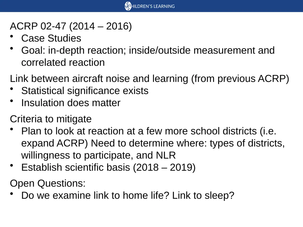 Noise Research Roadmap and Update REDAC – E&E - slide 8 of 17