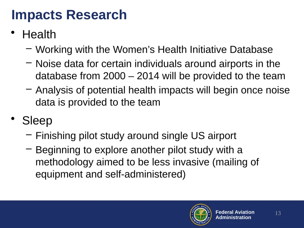 Noise Research Roadmap and Update REDAC – E&E - slide 13 of 17