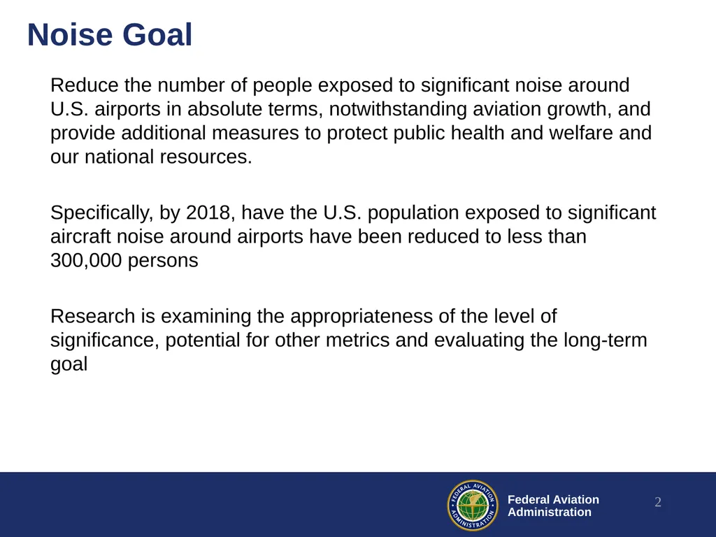 Noise Research Roadmap and Update REDAC – E&E - slide 2 of 17