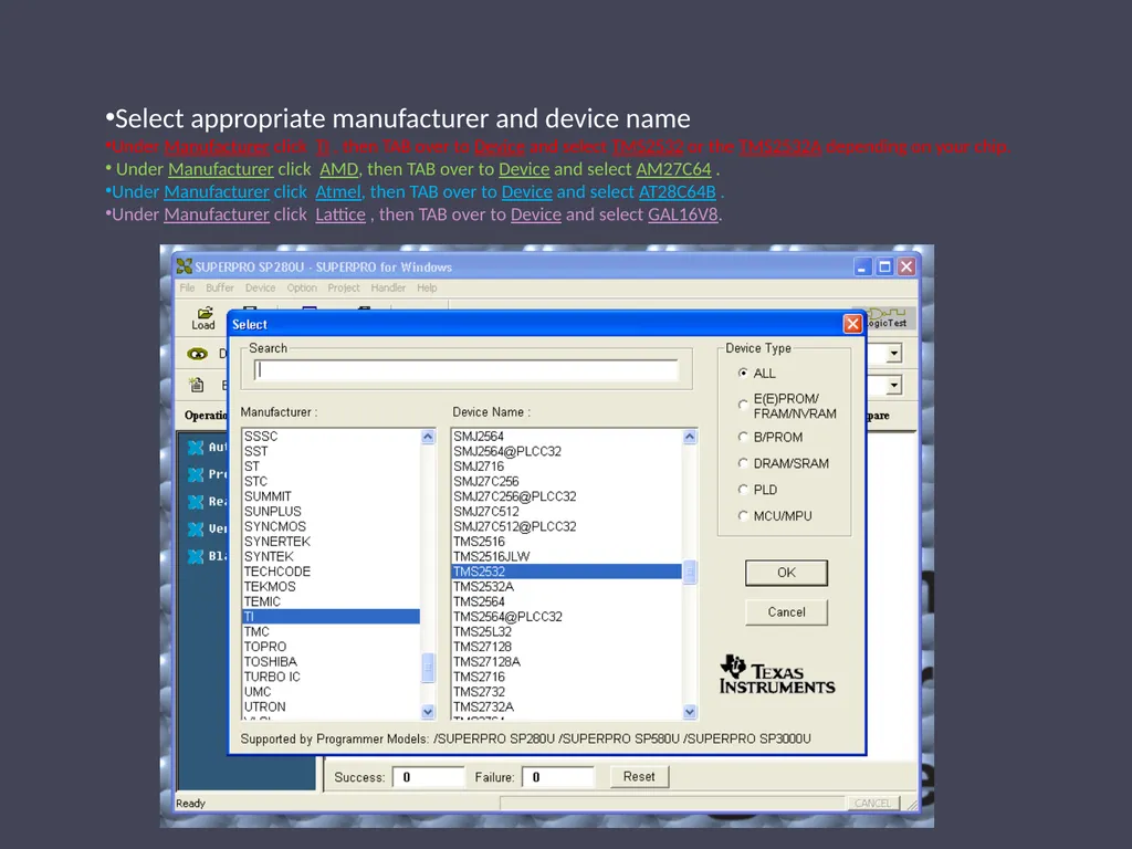 How to Program an IC Chip Using the SUPERPRO 280U - slide 4 of 10