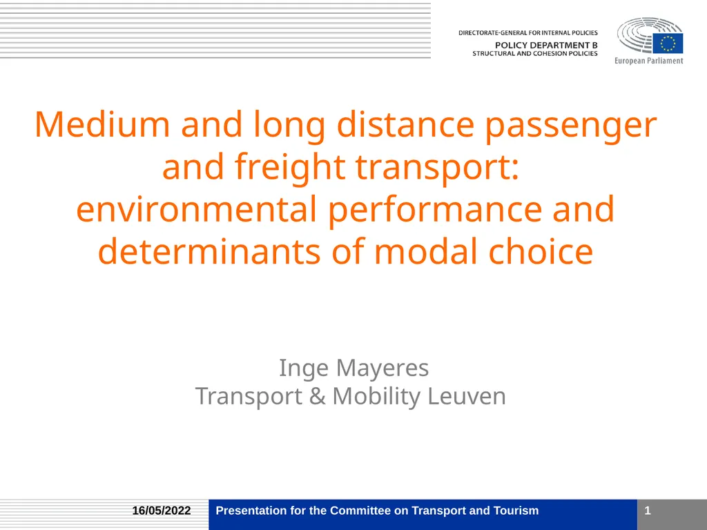 Medium and long distance passenger and freight