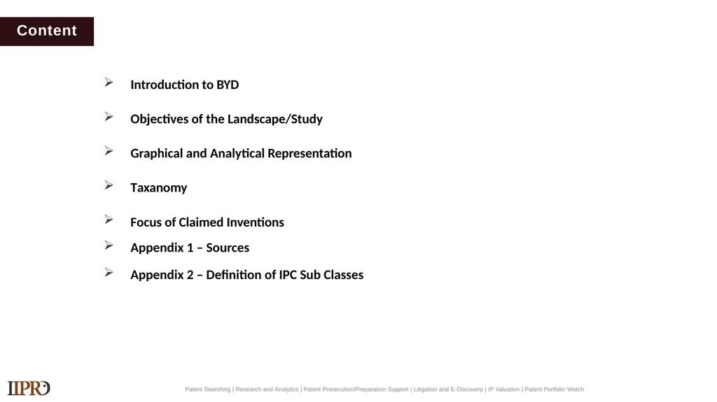 BYD (Electric Vehicles) Patent Landscape Study - slide 2 of 28