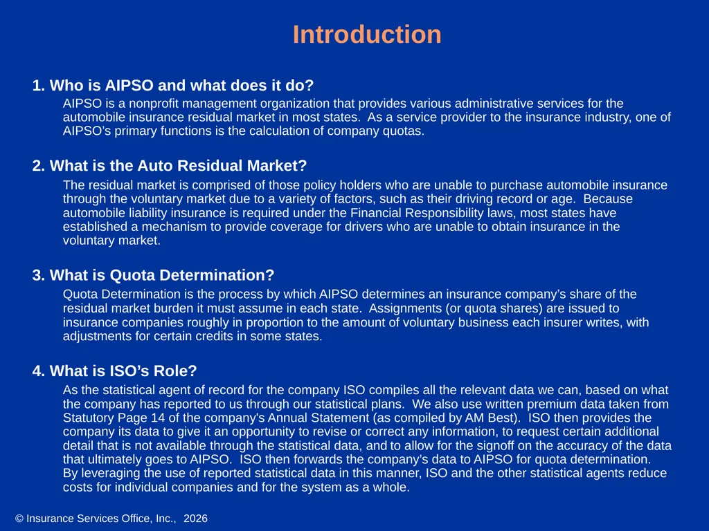 Overview of ISO’s Quota Determination Data - slide 2 of 34