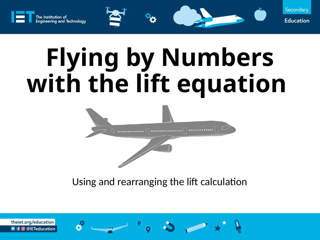 Flying by Numbers with the lift equation Using and - slide 1 of 10