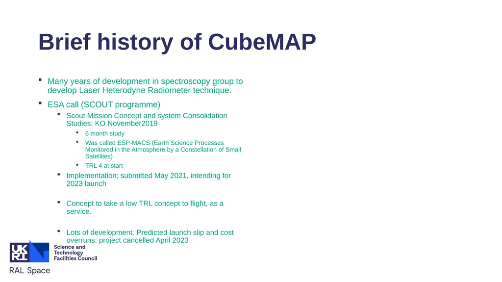 TRL Lessons from CubeMAP Will Grainger, RAL Space - slide 5 of 12