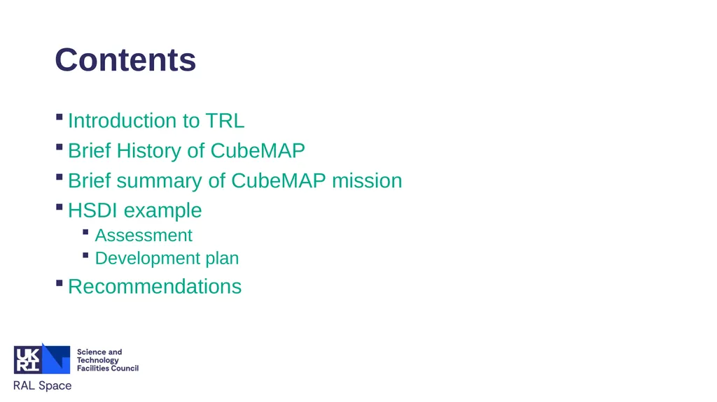 TRL Lessons from CubeMAP Will Grainger, RAL Space - slide 2 of 12