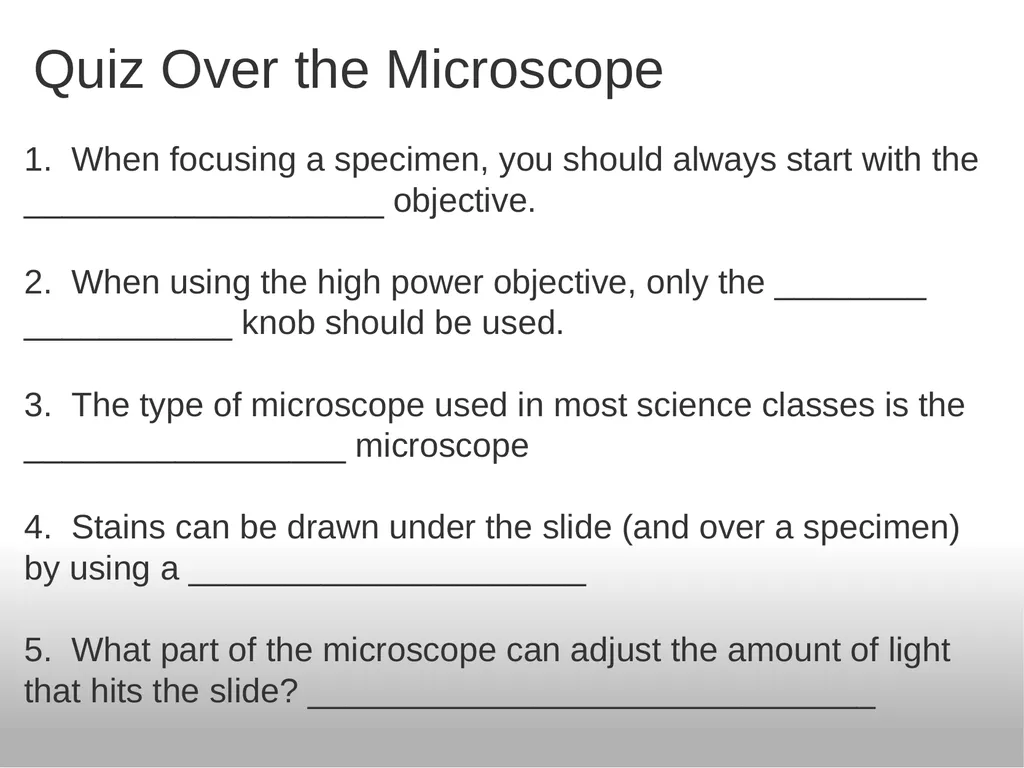 Introduction to the Microscope Types of - slide 22 of 23