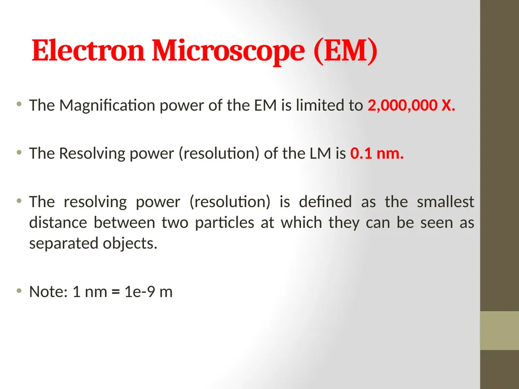 Microscope Light Microscope Electron Microscope - slide 4 of 8