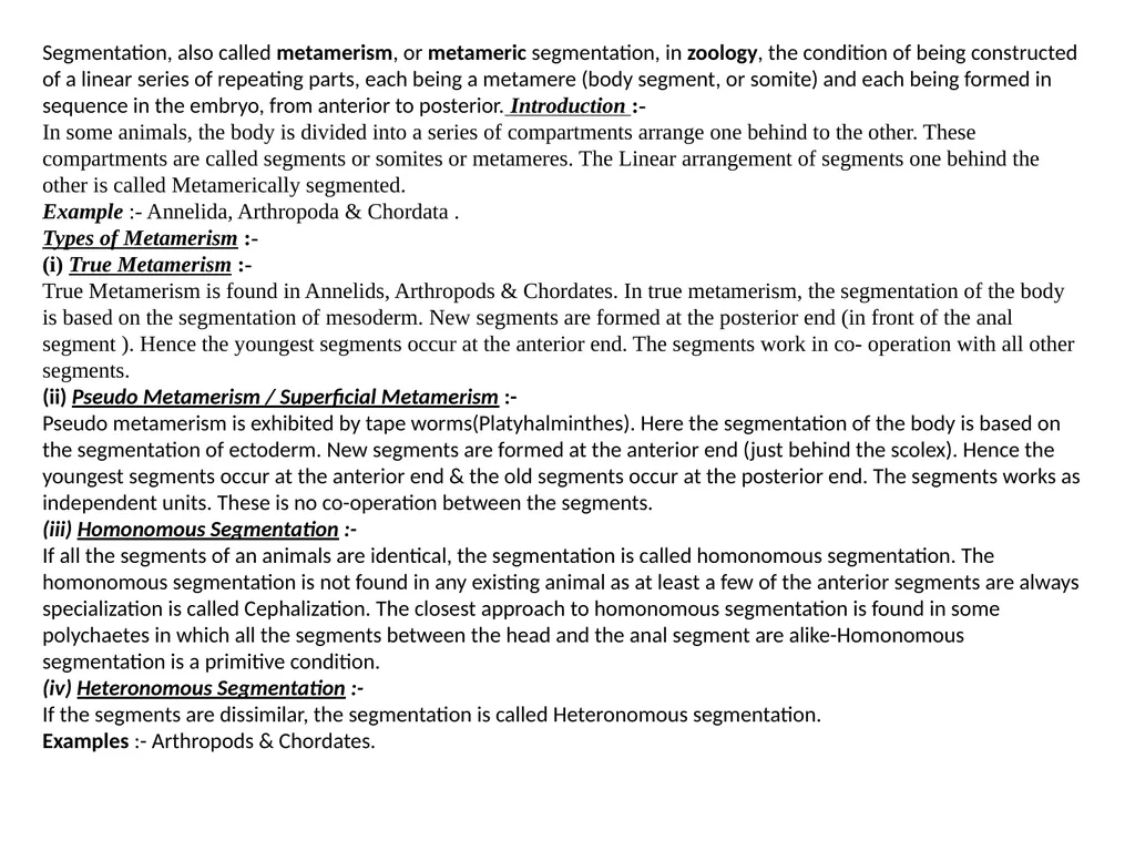 Metameric segmentation UNIT-I DR.M.DEIVANAYAKI - slide 2 of 3