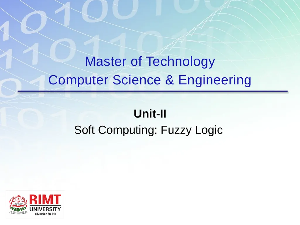 Master of Technology Computer Science & - slide 1 of 26