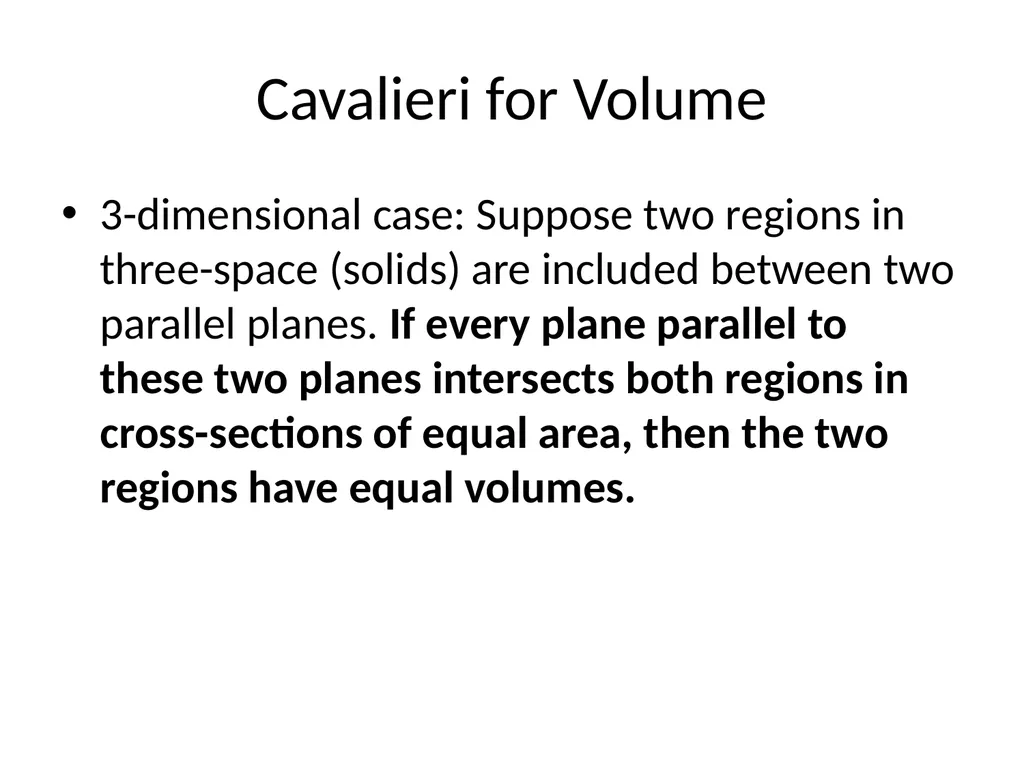 Cavalieri's Principle: Area and Volume Jim King - slide 7 of 20
