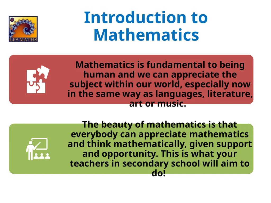 Transition from Primary to Secondary School Maths - slide 2 of 16
