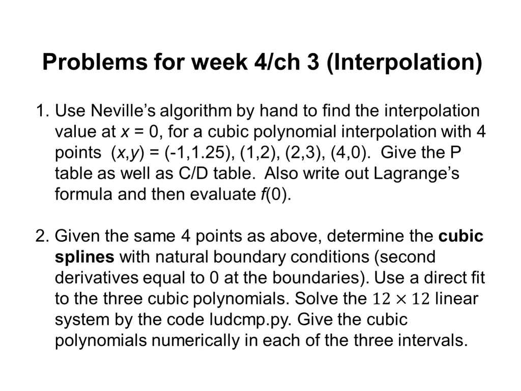 Chapter 3, Interpolation and Extrapolation - slide 29 of 29