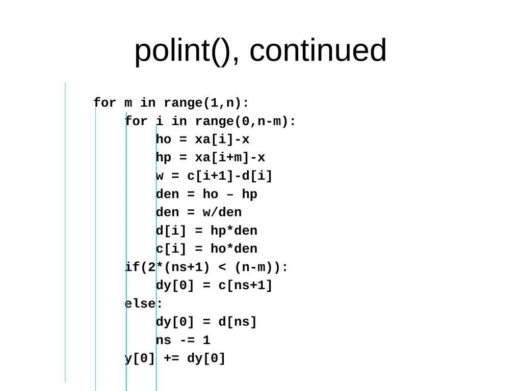 Chapter 3, Interpolation and Extrapolation - slide 23 of 29