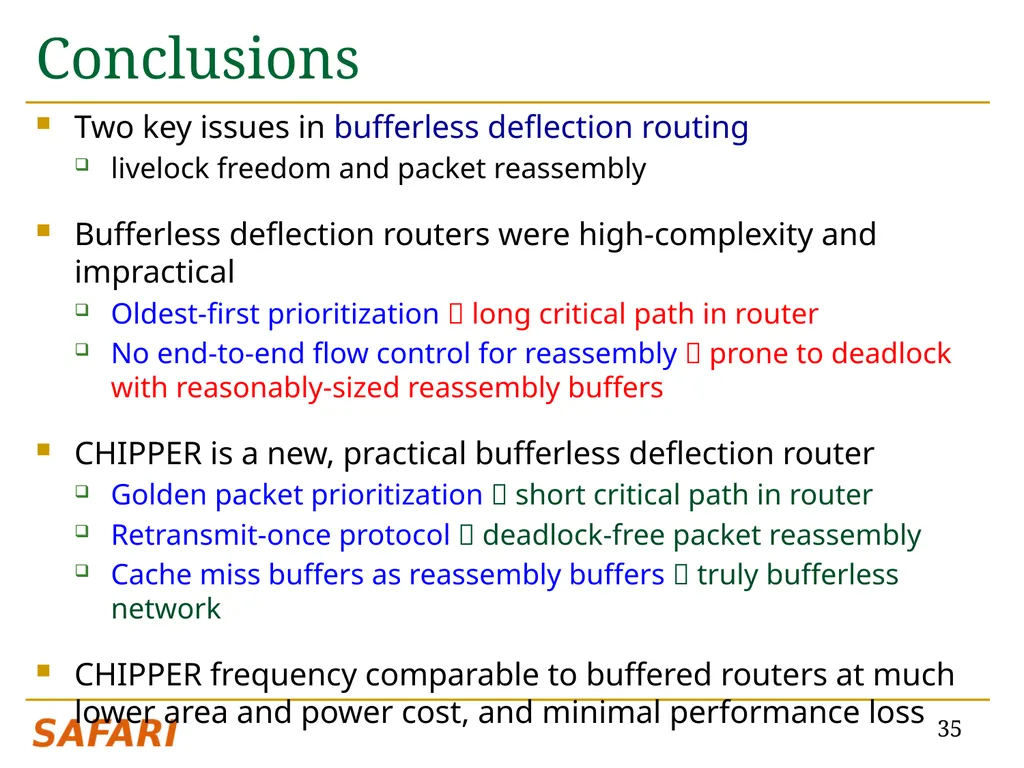 CHIPPER: A Low-complexity Bufferless Deflection - slide 35 of 53