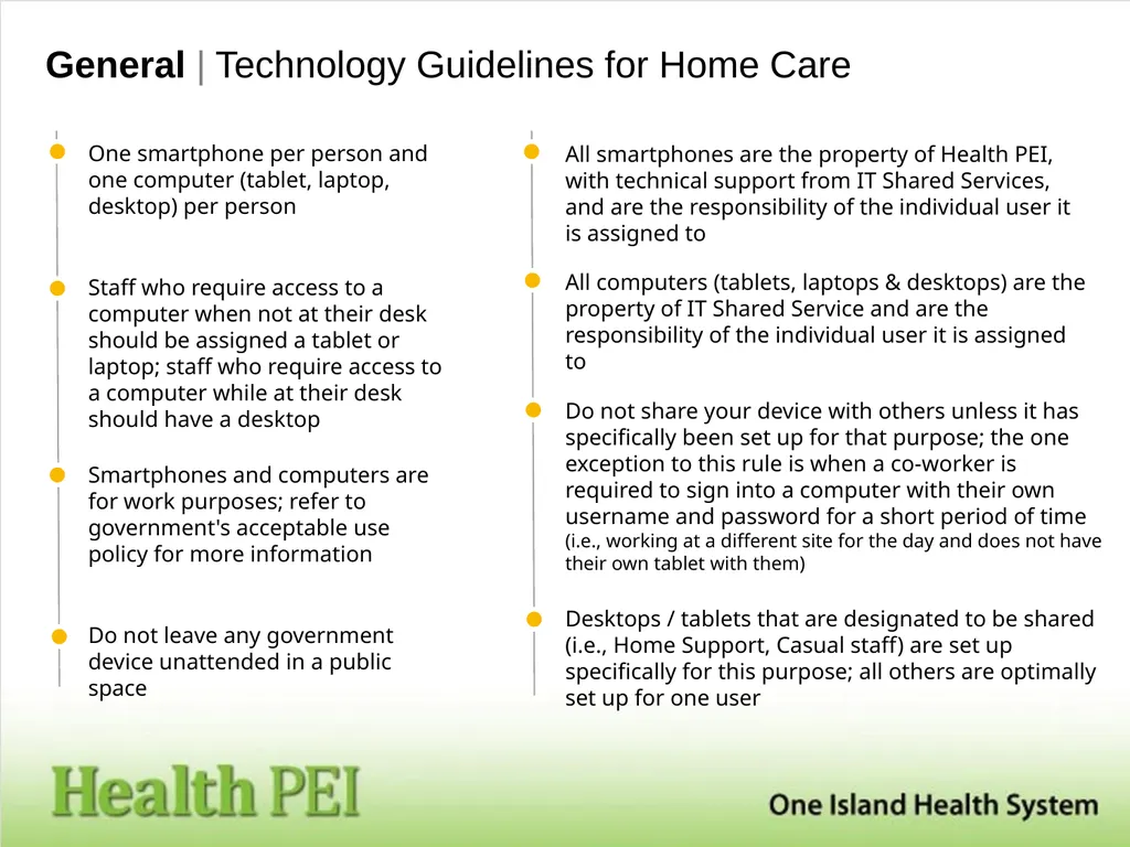 Technology Guidelines General | Technology - slide 2 of 6