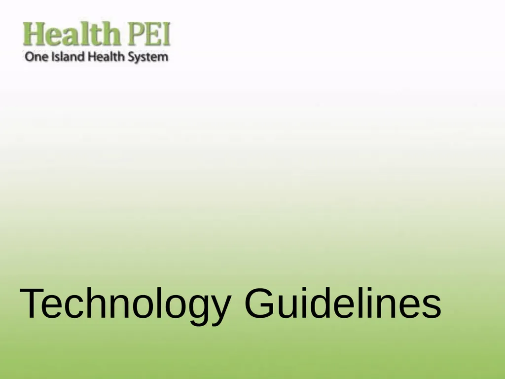 Technology Guidelines General | Technology - slide 1 of 6