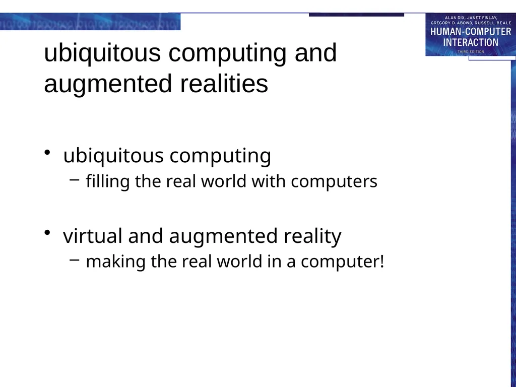 chapter 20 ubiquitous computing and augmented - slide 2 of 39