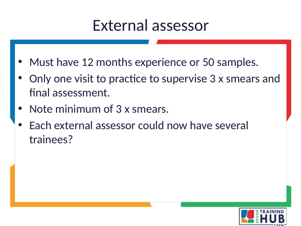 Cytology sample taker trainee internal mentor - slide 8 of 12