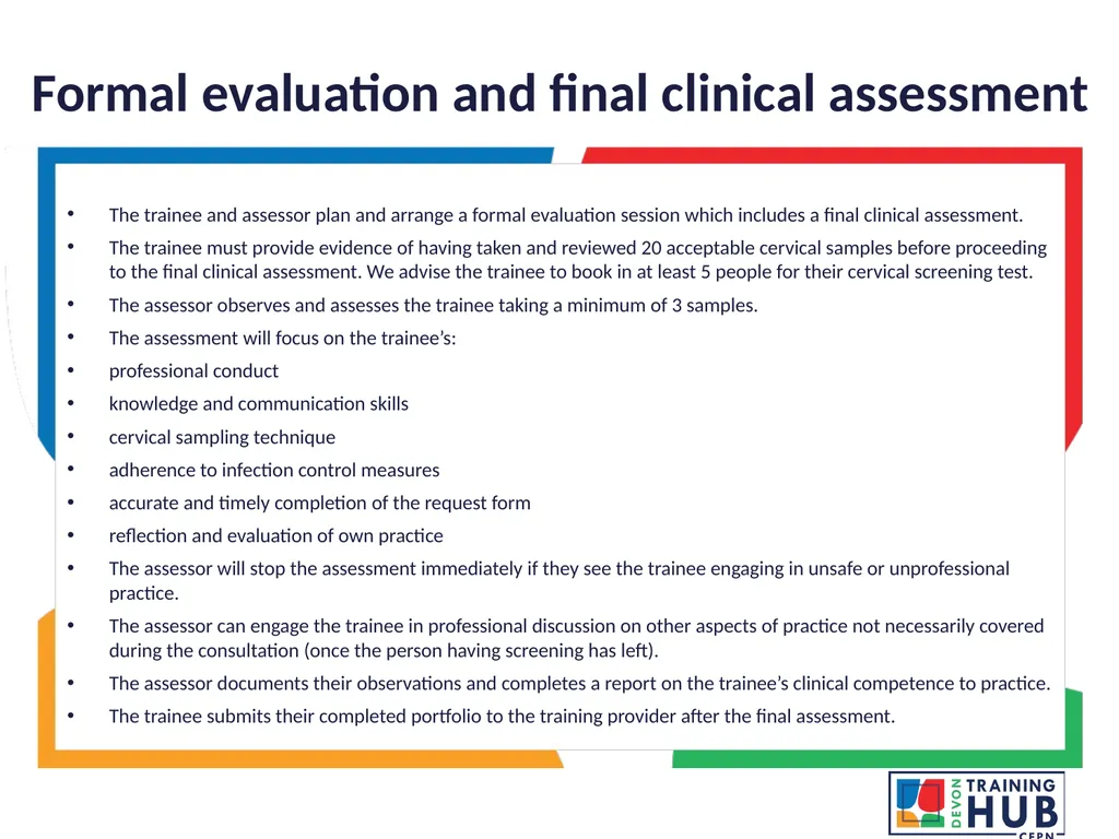 Cytology sample taker trainee internal mentor - slide 11 of 12
