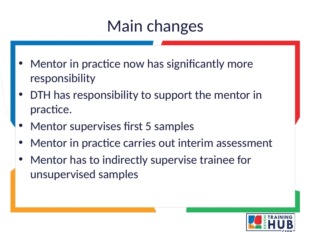 Cytology sample taker trainee internal mentor - slide 3 of 12