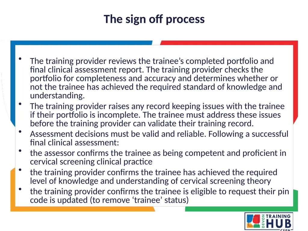 Cytology sample taker trainee internal mentor - slide 12 of 12