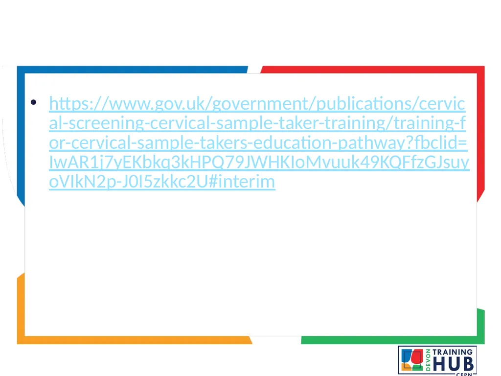 Cytology sample taker trainee internal mentor - slide 2 of 12
