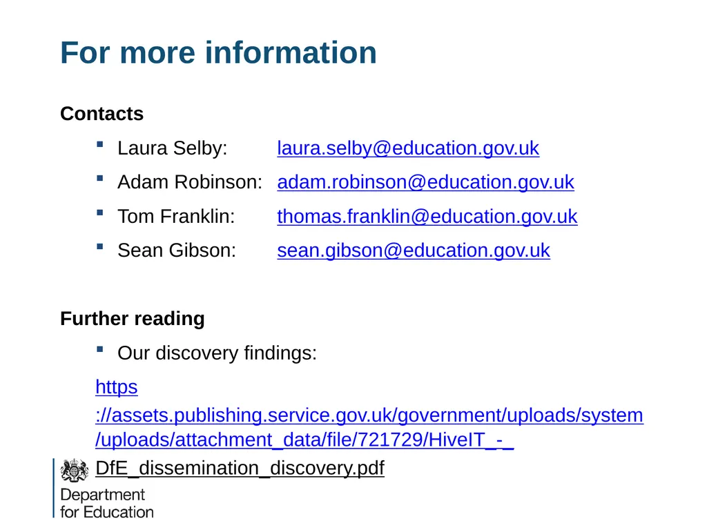 RAP in DfE - discovery and how we scale Laura - slide 7 of 7